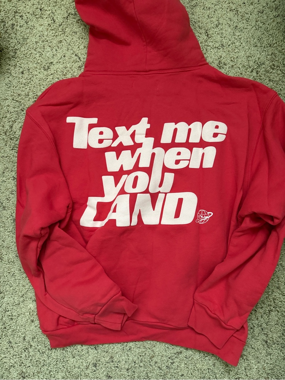 Lonely Ghost x Beis ‘Text Me When You Land’ Red Hoodie